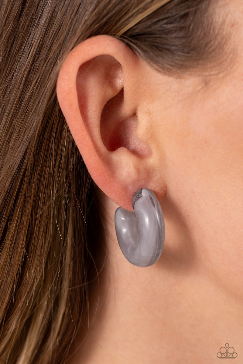 Acrylic Acclaim Silver Hoop Earrings
