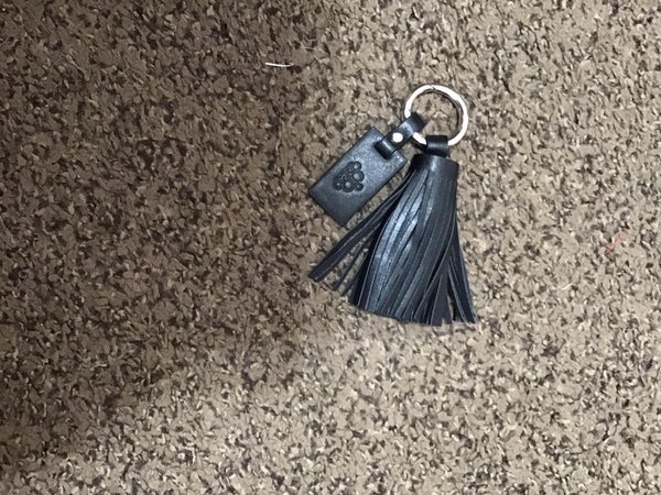 Black Leather Embossed Logo Tassel Keychain-Ericka C Wise, $5 Jewelry -Ericka C Wise, $5 Jewelry Paparazzi accessories jewelry ericka champion wise elite consultant life of the party fashion fix lead and nickel free florida palm bay melbourne