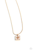 Smiley Season Gold Necklace-Jewelry-Paparazzi Accessories-Ericka C Wise, $5 Jewelry Paparazzi accessories jewelry ericka champion wise elite consultant life of the party fashion fix lead and nickel free florida palm bay melbourne