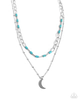 Lunar Lucidity Blue Necklace-Jewelry-Paparazzi Accessories-Ericka C Wise, $5 Jewelry Paparazzi accessories jewelry ericka champion wise elite consultant life of the party fashion fix lead and nickel free florida palm bay melbourne