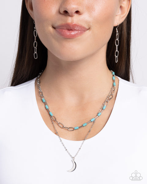 Lunar Lucidity Blue Necklace-Jewelry-Paparazzi Accessories-Ericka C Wise, $5 Jewelry Paparazzi accessories jewelry ericka champion wise elite consultant life of the party fashion fix lead and nickel free florida palm bay melbourne