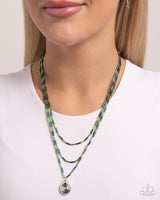 Spiral Safari Green Necklace-Jewelry-Paparazzi Accessories-Ericka C Wise, $5 Jewelry Paparazzi accessories jewelry ericka champion wise elite consultant life of the party fashion fix lead and nickel free florida palm bay melbourne