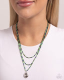 Spiral Safari Green Necklace-Jewelry-Paparazzi Accessories-Ericka C Wise, $5 Jewelry Paparazzi accessories jewelry ericka champion wise elite consultant life of the party fashion fix lead and nickel free florida palm bay melbourne