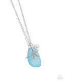 Sea Glass Stash Blue Necklace-Jewelry-Paparazzi Accessories-Ericka C Wise, $5 Jewelry Paparazzi accessories jewelry ericka champion wise elite consultant life of the party fashion fix lead and nickel free florida palm bay melbourne