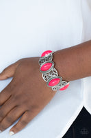 Pop Skip and a Jump Pink Bracelet-Jewelry-Paparazzi Accessories-Ericka C Wise, $5 Jewelry Paparazzi accessories jewelry ericka champion wise elite consultant life of the party fashion fix lead and nickel free florida palm bay melbourne