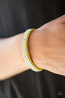 Babe Bling Yellow Bracelet-Jewelry-Paparazzi Accessories-Ericka C Wise, $5 Jewelry Paparazzi accessories jewelry ericka champion wise elite consultant life of the party fashion fix lead and nickel free florida palm bay melbourne