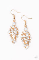 Cosmically Chic Gold Earrings-Jewelry-Paparazzi Accessories-Ericka C Wise, $5 Jewelry Paparazzi accessories jewelry ericka champion wise elite consultant life of the party fashion fix lead and nickel free florida palm bay melbourne