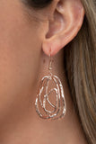 Artisan Relic Rose Gold Earrings-Jewelry-Paparazzi Accessories-Ericka C Wise, $5 Jewelry Paparazzi accessories jewelry ericka champion wise elite consultant life of the party fashion fix lead and nickel free florida palm bay melbourne