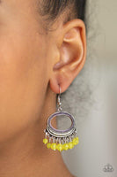 Happy Days Yellow Earrings-Jewelry-Paparazzi Accessories-Ericka C Wise, $5 Jewelry Paparazzi accessories jewelry ericka champion wise elite consultant life of the party fashion fix lead and nickel free florida palm bay melbourne