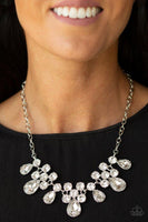 Debutante Drama White Necklace-Jewelry-Paparazzi Accessories-Ericka C Wise, $5 Jewelry Paparazzi accessories jewelry ericka champion wise elite consultant life of the party fashion fix lead and nickel free florida palm bay melbourne