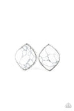 Marble Marvel White Earrings-Jewelry-Paparazzi Accessories-Ericka C Wise, $5 Jewelry Paparazzi accessories jewelry ericka champion wise elite consultant life of the party fashion fix lead and nickel free florida palm bay melbourne