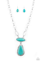 Rural Rapture Blue Necklace-Jewelry-Ericka C Wise, $5 Jewelry-Ericka C Wise, $5 Jewelry Paparazzi accessories jewelry ericka champion wise elite consultant life of the party fashion fix lead and nickel free florida palm bay melbourne