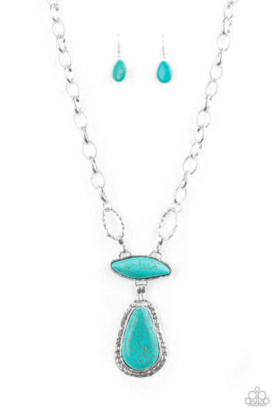 Rural Rapture Blue Necklace-Jewelry-Ericka C Wise, $5 Jewelry-Ericka C Wise, $5 Jewelry Paparazzi accessories jewelry ericka champion wise elite consultant life of the party fashion fix lead and nickel free florida palm bay melbourne