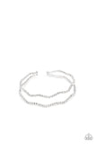 Delicat Dazzle White Bracelet-Jewelry-Ericka C Wise, $5 Jewelry-Ericka C Wise, $5 Jewelry Paparazzi accessories jewelry ericka champion wise elite consultant life of the party fashion fix lead and nickel free florida palm bay melbourne