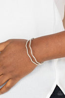 Delicat Dazzle White Bracelet-Jewelry-Ericka C Wise, $5 Jewelry-Ericka C Wise, $5 Jewelry Paparazzi accessories jewelry ericka champion wise elite consultant life of the party fashion fix lead and nickel free florida palm bay melbourne