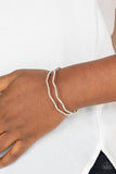 Delicat Dazzle White Bracelet-Jewelry-Ericka C Wise, $5 Jewelry-Ericka C Wise, $5 Jewelry Paparazzi accessories jewelry ericka champion wise elite consultant life of the party fashion fix lead and nickel free florida palm bay melbourne