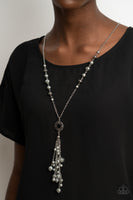 Tasseled Treasure Silver Necklace-Jewelry-Paparazzi Accessories-Ericka C Wise, $5 Jewelry Paparazzi accessories jewelry ericka champion wise elite consultant life of the party fashion fix lead and nickel free florida palm bay melbourne