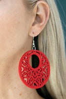 Tropical Reef Red Earrings-Jewelry-Paparazzi Accessories-Ericka C Wise, $5 Jewelry Paparazzi accessories jewelry ericka champion wise elite consultant life of the party fashion fix lead and nickel free florida palm bay melbourne