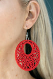 Tropical Reef Red Earrings-Jewelry-Paparazzi Accessories-Ericka C Wise, $5 Jewelry Paparazzi accessories jewelry ericka champion wise elite consultant life of the party fashion fix lead and nickel free florida palm bay melbourne