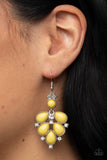Transcendental Teardrops Yellow Earrings-Jewelry-Paparazzi Accessories-Ericka C Wise, $5 Jewelry Paparazzi accessories jewelry ericka champion wise elite consultant life of the party fashion fix lead and nickel free florida palm bay melbourne