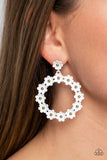 Daisy Meadows White Earrings-Jewelry-Paparazzi Accessories-Ericka C Wise, $5 Jewelry Paparazzi accessories jewelry ericka champion wise elite consultant life of the party fashion fix lead and nickel free florida palm bay melbourne