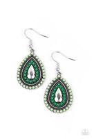 Beaded Bonanza Green Earrings-Jewelry-Paparazzi Accessories-Ericka C Wise, $5 Jewelry Paparazzi accessories jewelry ericka champion wise elite consultant life of the party fashion fix lead and nickel free florida palm bay melbourne