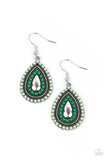 Beaded Bonanza Green Earrings-Jewelry-Paparazzi Accessories-Ericka C Wise, $5 Jewelry Paparazzi accessories jewelry ericka champion wise elite consultant life of the party fashion fix lead and nickel free florida palm bay melbourne