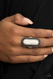 Sedona Scene White Ring-Jewelry-Paparazzi Accessories-Ericka C Wise, $5 Jewelry Paparazzi accessories jewelry ericka champion wise elite consultant life of the party fashion fix lead and nickel free florida palm bay melbourne