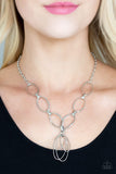 All Oval Town Silver Necklace-Jewelry-Paparazzi Accessories-Ericka C Wise, $5 Jewelry Paparazzi accessories jewelry ericka champion wise elite consultant life of the party fashion fix lead and nickel free florida palm bay melbourne