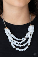 Best POSH-ible Taste White Necklace-Jewelry-Paparazzi Accessories-Ericka C Wise, $5 Jewelry Paparazzi accessories jewelry ericka champion wise elite consultant life of the party fashion fix lead and nickel free florida palm bay melbourne