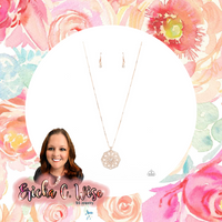 Botanical Bling Rose Gold Necklace-Jewelry-Paparazzi Accessories-Ericka C Wise, $5 Jewelry Paparazzi accessories jewelry ericka champion wise elite consultant life of the party fashion fix lead and nickel free florida palm bay melbourne