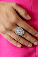 Icy Indulgence White Ring-Jewelry-Paparazzi Accessories-Ericka C Wise, $5 Jewelry Paparazzi accessories jewelry ericka champion wise elite consultant life of the party fashion fix lead and nickel free florida palm bay melbourne