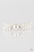 Romantic Redux White Bracelet-Ericka C Wise, $5 Jewelry-Ericka C Wise, $5 Jewelry Paparazzi accessories jewelry ericka champion wise elite consultant life of the party fashion fix lead and nickel free florida palm bay melbourne