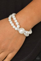 Romantic Redux White Bracelet-Ericka C Wise, $5 Jewelry-Ericka C Wise, $5 Jewelry Paparazzi accessories jewelry ericka champion wise elite consultant life of the party fashion fix lead and nickel free florida palm bay melbourne