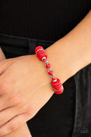 Sagebrush Serenade Red Bracelet-Jewelry-Paparazzi Accessories-Ericka C Wise, $5 Jewelry Paparazzi accessories jewelry ericka champion wise elite consultant life of the party fashion fix lead and nickel free florida palm bay melbourne