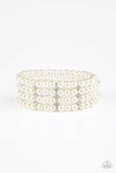 Stacked To The Top White Bracelet-Jewelry-Paparazzi Accessories-Ericka C Wise, $5 Jewelry Paparazzi accessories jewelry ericka champion wise elite consultant life of the party fashion fix lead and nickel free florida palm bay melbourne