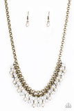 You May Kiss the Bride Brass Necklace-Jewelry-Paparazzi Accessories-Ericka C Wise, $5 Jewelry Paparazzi accessories jewelry ericka champion wise elite consultant life of the party fashion fix lead and nickel free florida palm bay melbourne