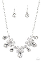 Debutante Drama White Necklace-Jewelry-Paparazzi Accessories-Ericka C Wise, $5 Jewelry Paparazzi accessories jewelry ericka champion wise elite consultant life of the party fashion fix lead and nickel free florida palm bay melbourne