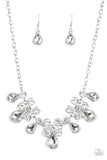 Debutante Drama White Necklace-Jewelry-Paparazzi Accessories-Ericka C Wise, $5 Jewelry Paparazzi accessories jewelry ericka champion wise elite consultant life of the party fashion fix lead and nickel free florida palm bay melbourne