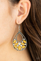 Dewy Dazzle Yellow Earring-Jewelry-Paparazzi Accessories-Ericka C Wise, $5 Jewelry Paparazzi accessories jewelry ericka champion wise elite consultant life of the party fashion fix lead and nickel free florida palm bay melbourne