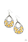 Dewy Dazzle Yellow Earring-Jewelry-Paparazzi Accessories-Ericka C Wise, $5 Jewelry Paparazzi accessories jewelry ericka champion wise elite consultant life of the party fashion fix lead and nickel free florida palm bay melbourne